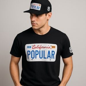 🔥 Popular Demand “California POPULAR” Hat & Tee Set – Size M (Unisex)